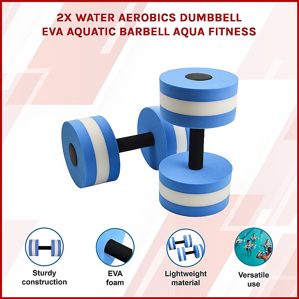 2x Water Aerobics Dumbbell EVA Aquatic Barbell Aqua Fitness V63-827661