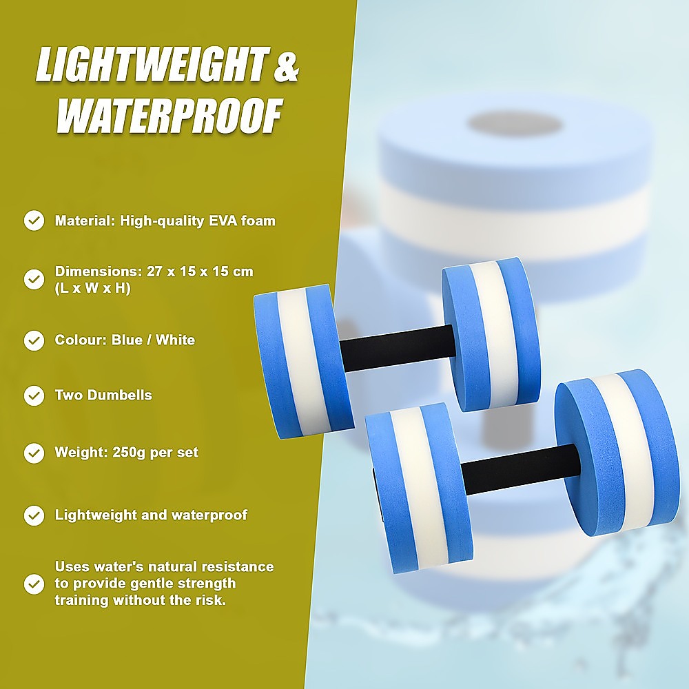 2x Water Aerobics Dumbbell EVA Aquatic Barbell Aqua Fitness V63-827661