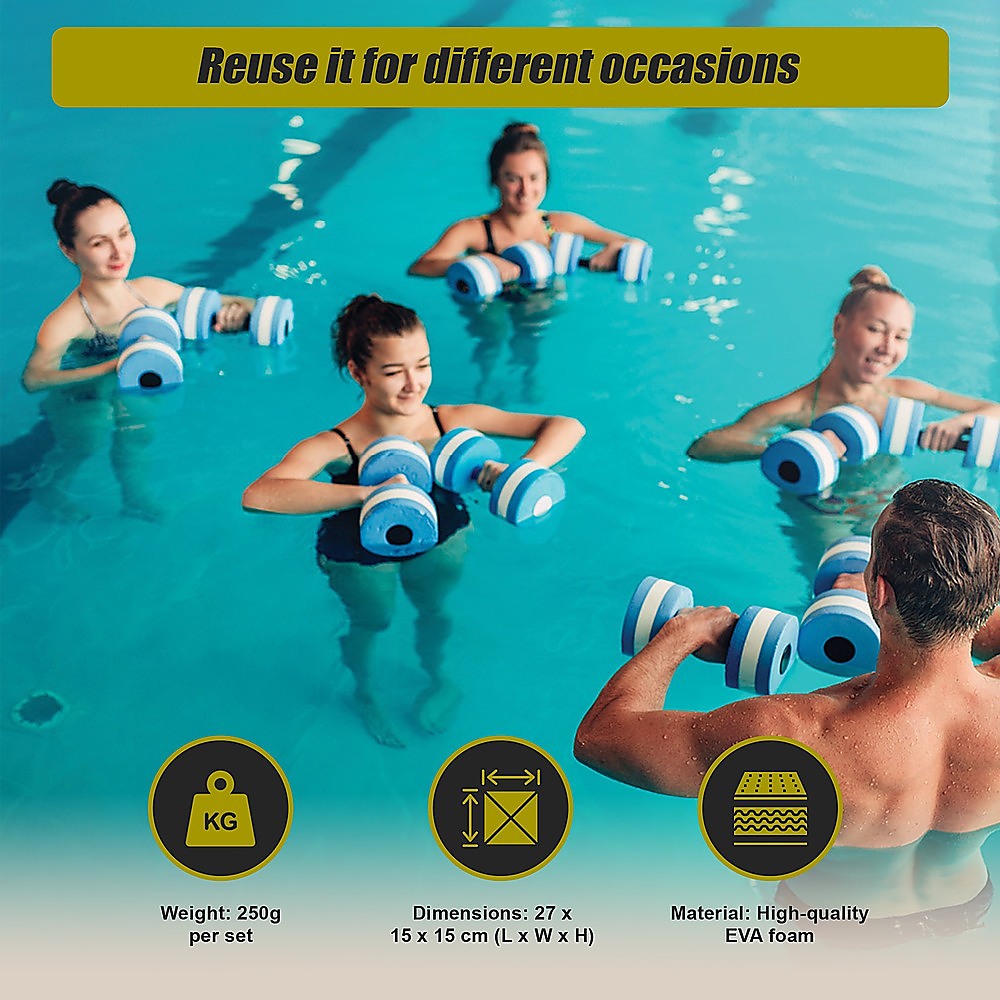 2x Water Aerobics Dumbbell EVA Aquatic Barbell Aqua Fitness V63-827661