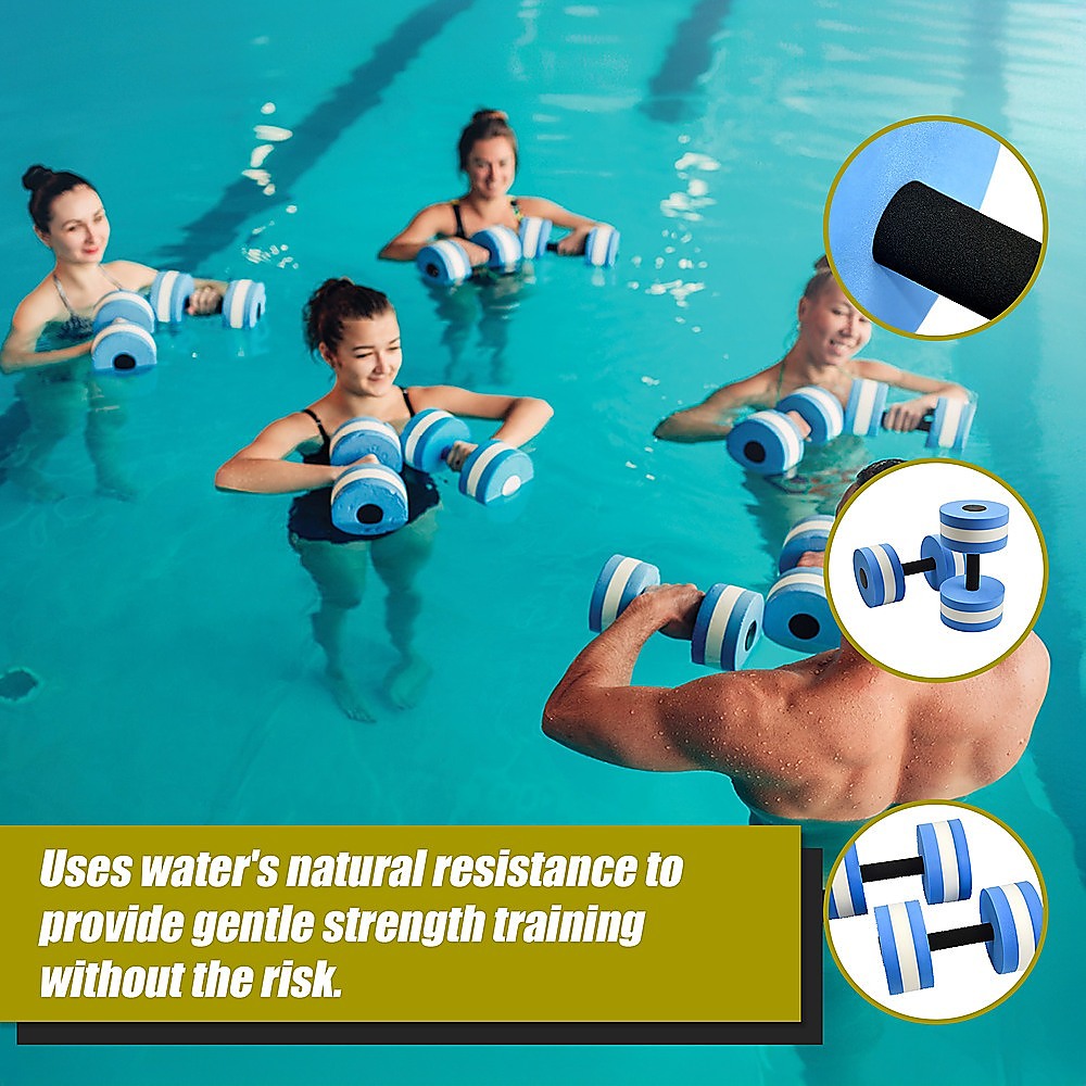 2x Water Aerobics Dumbbell EVA Aquatic Barbell Aqua Fitness V63-827661