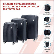 Delegate Suitcases Luggage Set 20" 24" 28"Carry On Trolley TSA Travel Bag V63-827711