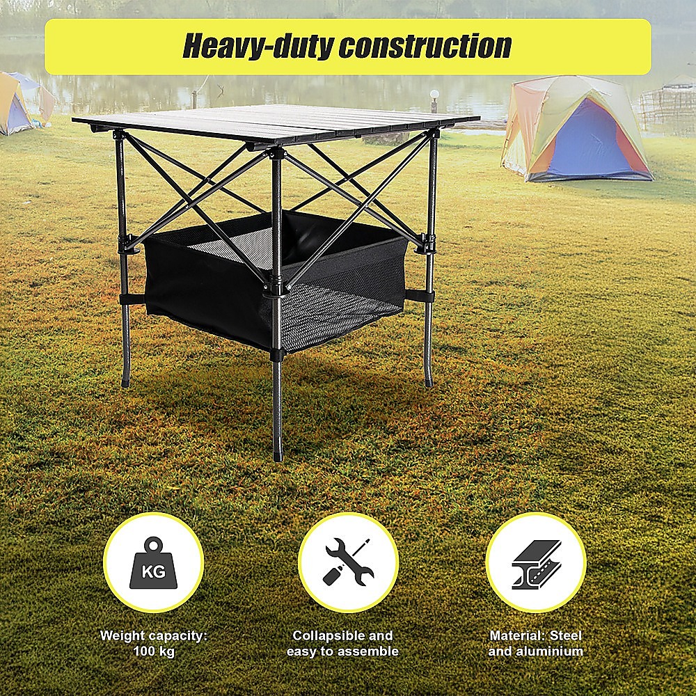 Folding Collapsible Camping Table Caravan RV Heavy Duty Steel & Aluminium V63-827721