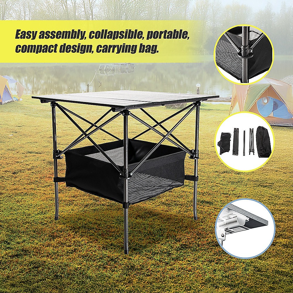 Folding Collapsible Camping Table Caravan RV Heavy Duty Steel & Aluminium V63-827721