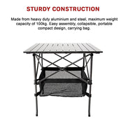 Folding Collapsible Camping Table Caravan RV Heavy Duty Steel & Aluminium V63-827721