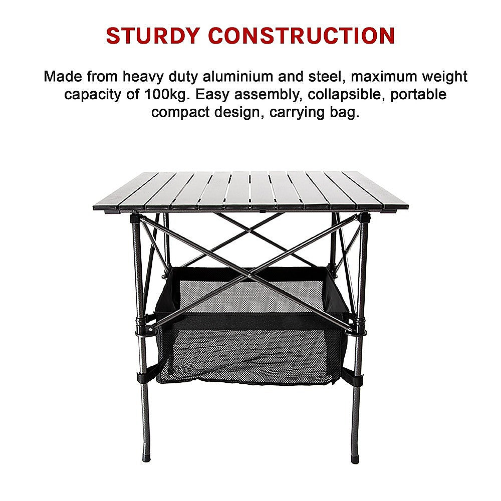 Folding Collapsible Camping Table Caravan RV Heavy Duty Steel & Aluminium V63-827721
