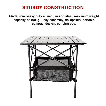 Folding Collapsible Camping Table Caravan RV Heavy Duty Steel & Aluminium V63-827721