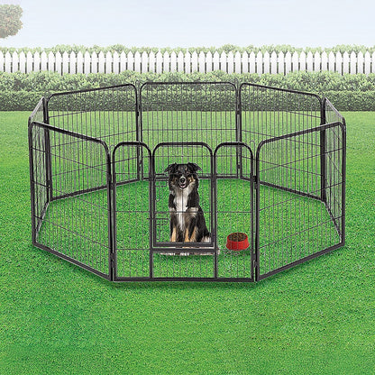 8 Panel Heavy Duty Pet Dog Playpen Puppy Exercise Fence Enclosure Cage V63-827761