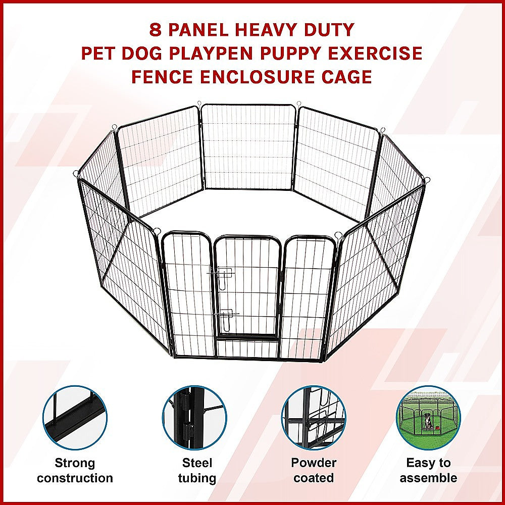 8 Panel Heavy Duty Pet Dog Playpen Puppy Exercise Fence Enclosure Cage V63-827761