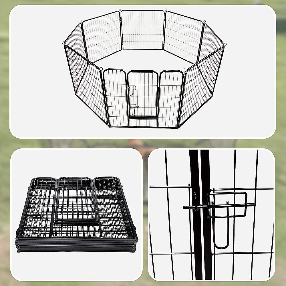 8 Panel Heavy Duty Pet Dog Playpen Puppy Exercise Fence Enclosure Cage V63-827761