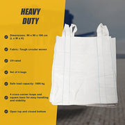 4 x 1 tonne FIBC Polypropylene UV Rated Builder / Bulk / Landscape Bags V63-827771