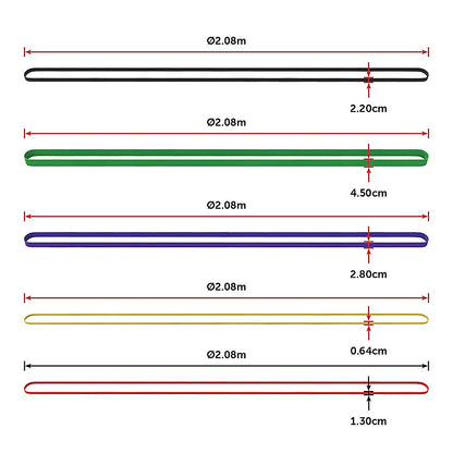 Resistance Band Loop Set of 5 Heavy Duty Gym Yoga Workout V63-827781