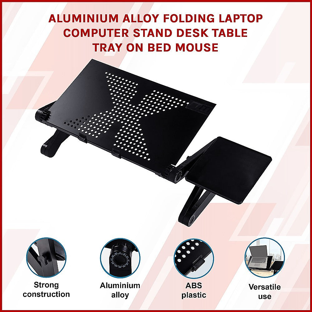 Aluminium Alloy Folding Laptop Stand Desk Table with Mouse Tray V63-827821