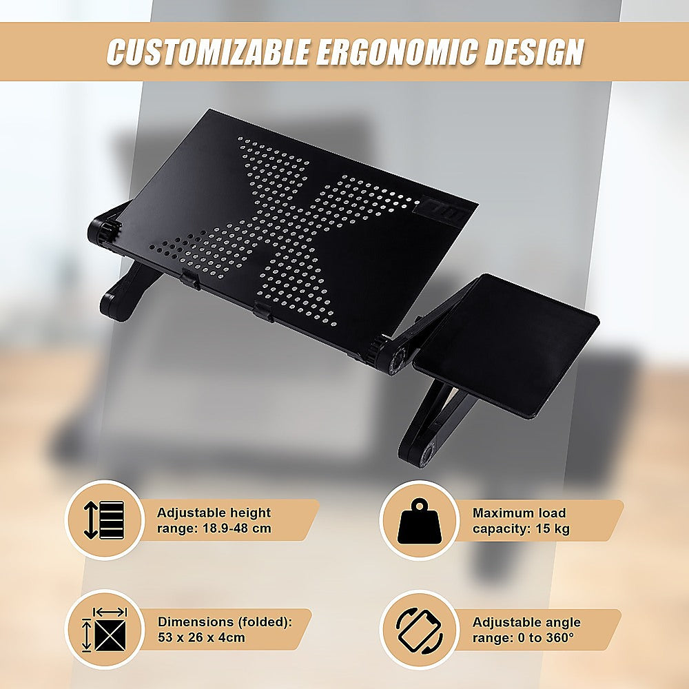 Aluminium Alloy Folding Laptop Stand Desk Table with Mouse Tray V63-827821