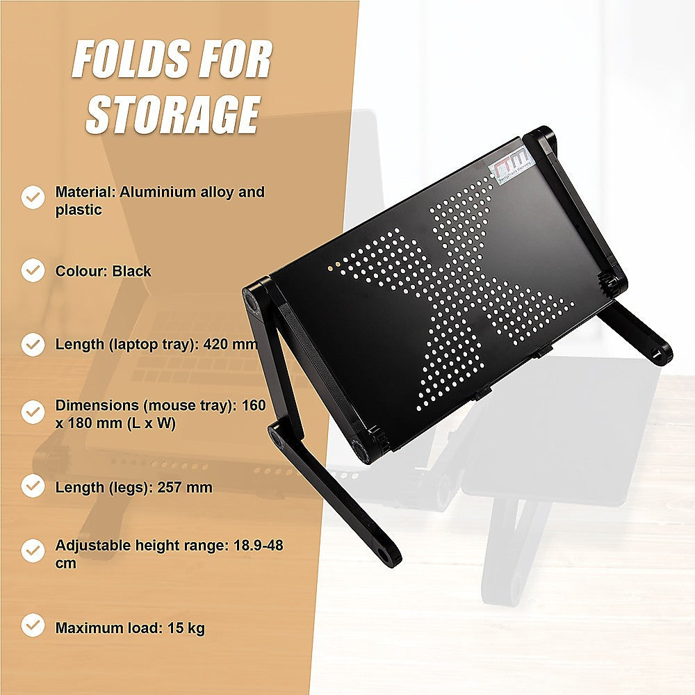 Aluminium Alloy Folding Laptop Stand Desk Table with Mouse Tray V63-827821
