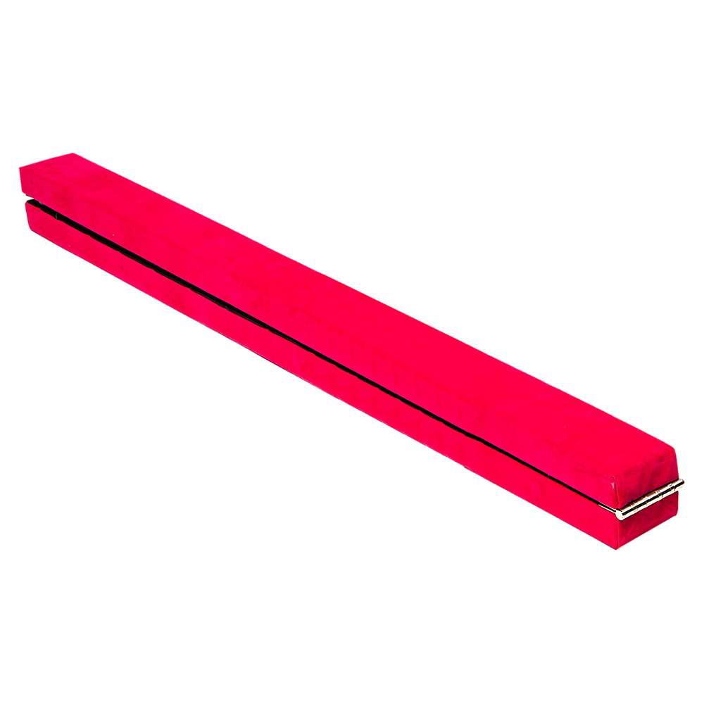 2.4m (8FT) Gymnastics Folding Balance Beam Pink Synthetic Suede V63-827851