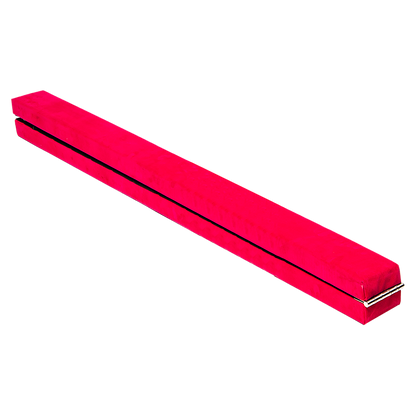 2.4m (8FT) Gymnastics Folding Balance Beam Pink Synthetic Suede V63-827851