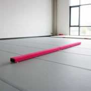 2.4m (8FT) Gymnastics Folding Balance Beam Pink Synthetic Suede V63-827851