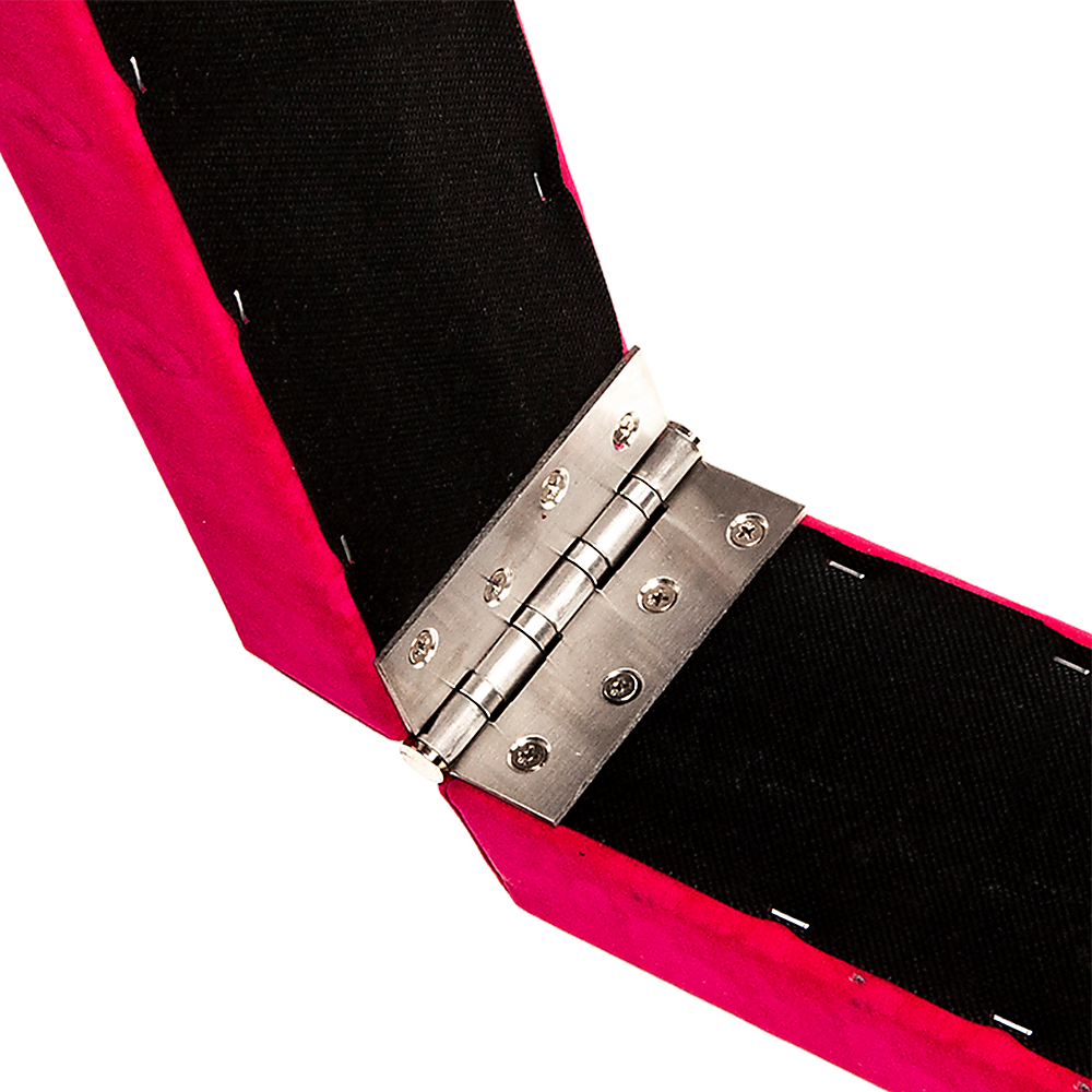 2.4m (8FT) Gymnastics Folding Balance Beam Pink Synthetic Suede V63-827851