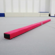 2.4m (8FT) Gymnastics Folding Balance Beam Pink Synthetic Suede V63-827851