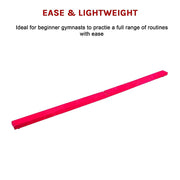 2.4m (8FT) Gymnastics Folding Balance Beam Pink Synthetic Suede V63-827851