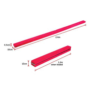2.4m (8FT) Gymnastics Folding Balance Beam Pink Synthetic Suede V63-827851