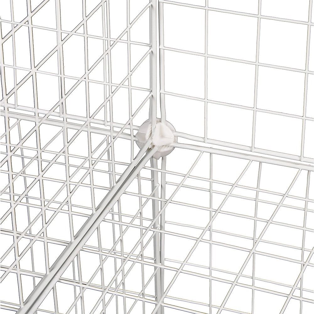 12 Cube Wire Grid Organiser Bookcase Storage Cabinet Wardrobe Closet White