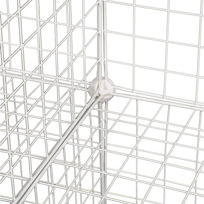 12 Cube Wire Grid Organiser Bookcase Storage Cabinet Wardrobe Closet White V63-827871