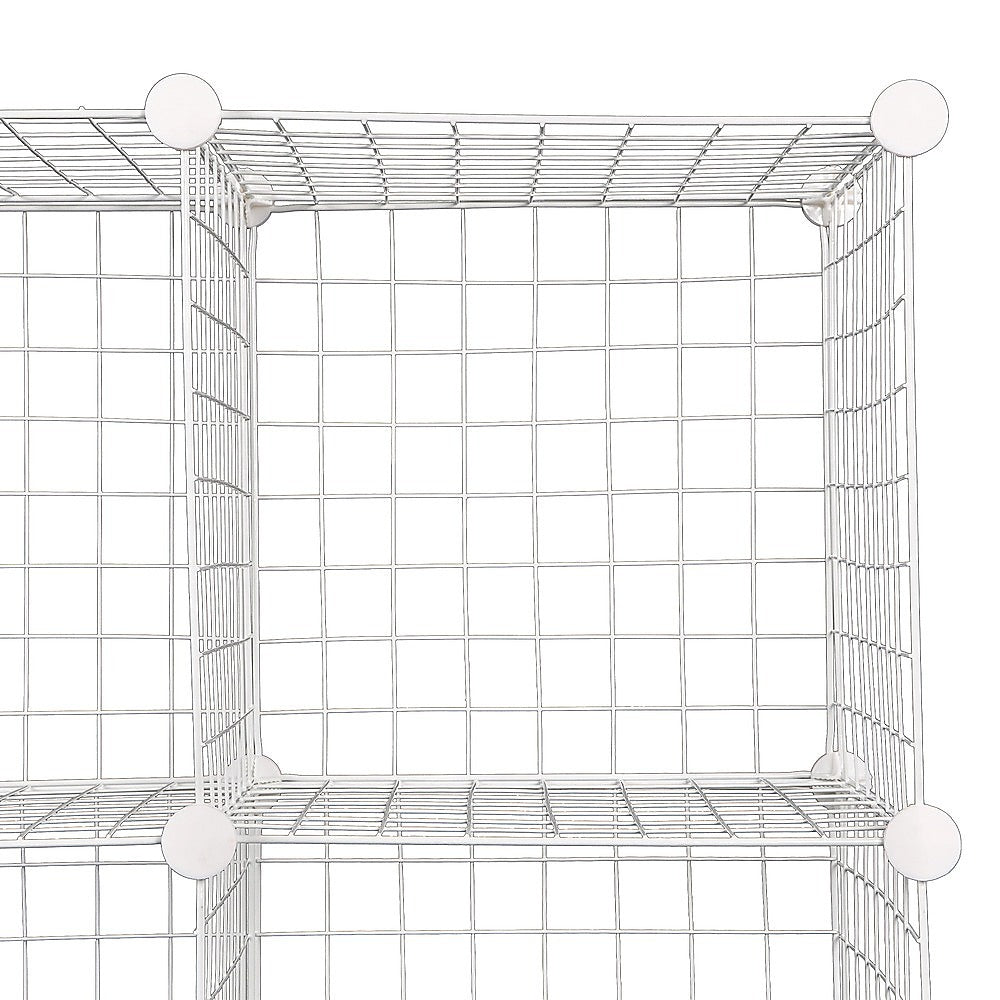 12 Cube Wire Grid Organiser Bookcase Storage Cabinet Wardrobe Closet White V63-827871