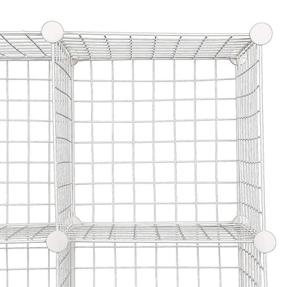 12 Cube Wire Grid Organiser Bookcase Storage Cabinet Wardrobe Closet White V63-827871
