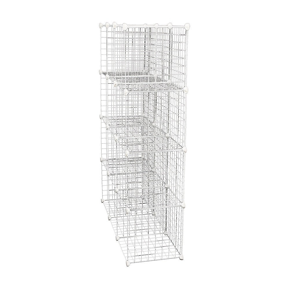 12 Cube Wire Grid Organiser Bookcase Storage Cabinet Wardrobe Closet White V63-827871