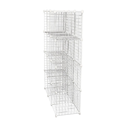 12 Cube Wire Grid Organiser Bookcase Storage Cabinet Wardrobe Closet White V63-827871