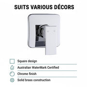 Shower Bath Mixer Tap Bathroom WATERMARK Approved - Chrome V63-827881