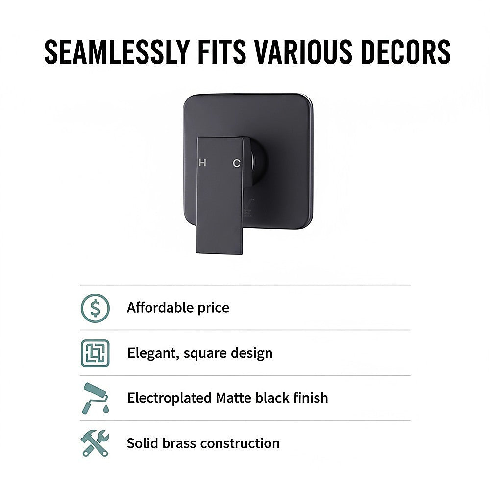 Shower Bath Mixer Tap Bathroom WATERMARK Approved - Electroplated Matte Black V63-827891