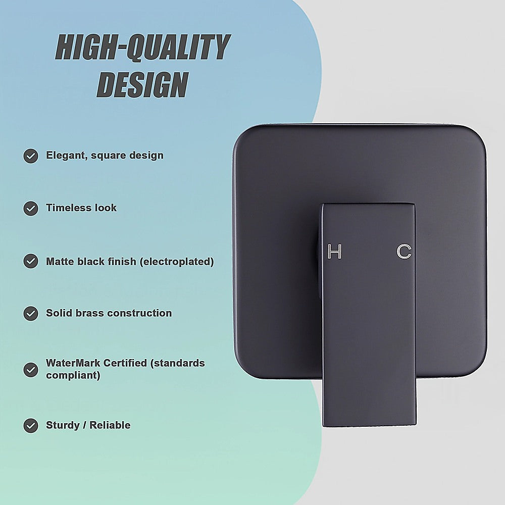 Shower Bath Mixer Tap Bathroom WATERMARK Approved - Electroplated Matte Black V63-827891