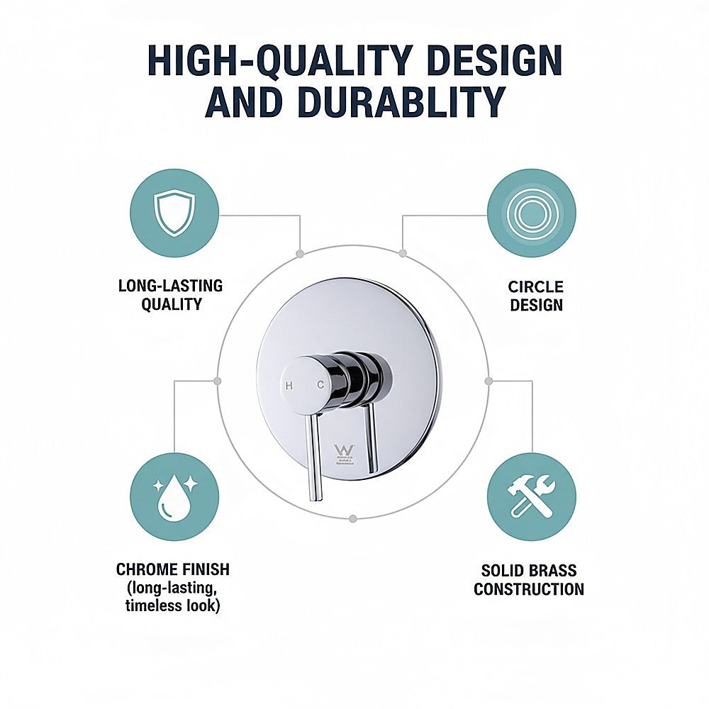 Shower Bath Mixer Tap Bathroom WATERMARK Approved - Chrome V63-827901