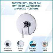 Shower Bath Mixer Tap Bathroom WATERMARK Approved - Chrome V63-827901