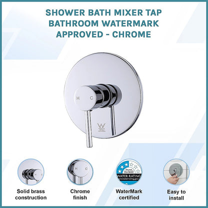 Shower Bath Mixer Tap Bathroom WATERMARK Approved - Chrome V63-827901