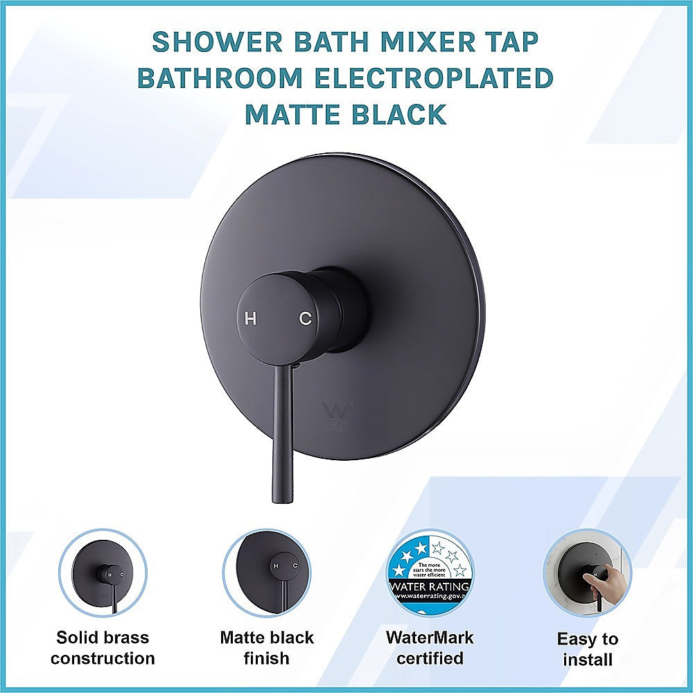 Shower Bath Mixer Tap Bathroom Electroplated Matte Black V63-827911