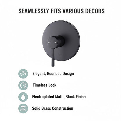 Shower Bath Mixer Tap Bathroom Electroplated Matte Black V63-827911