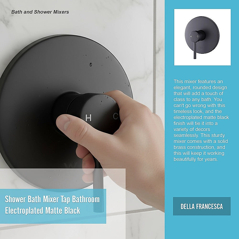 Shower Bath Mixer Tap Bathroom Electroplated Matte Black V63-827911