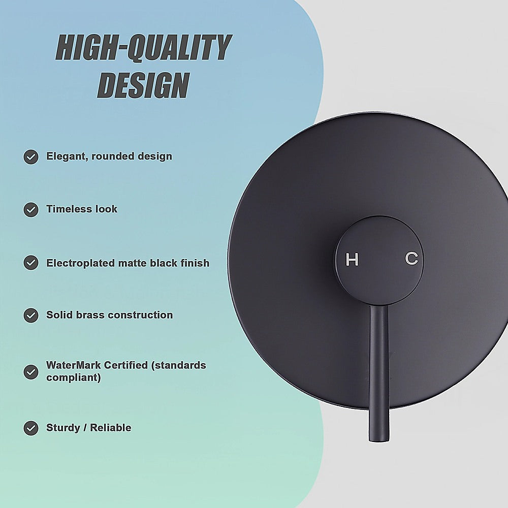 Shower Bath Mixer Tap Bathroom Electroplated Matte Black V63-827911