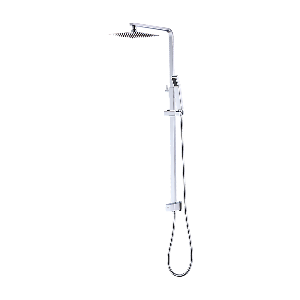 WELS 8" Rain Shower Head Set Square Dual Heads Faucet High Pressure Hand Held V63-827931