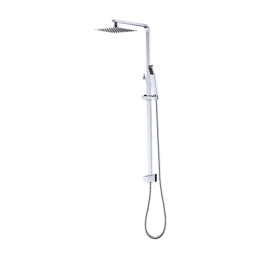 WELS 8" Rain Shower Head Set Square Dual Heads Faucet High Pressure Hand Held V63-827931