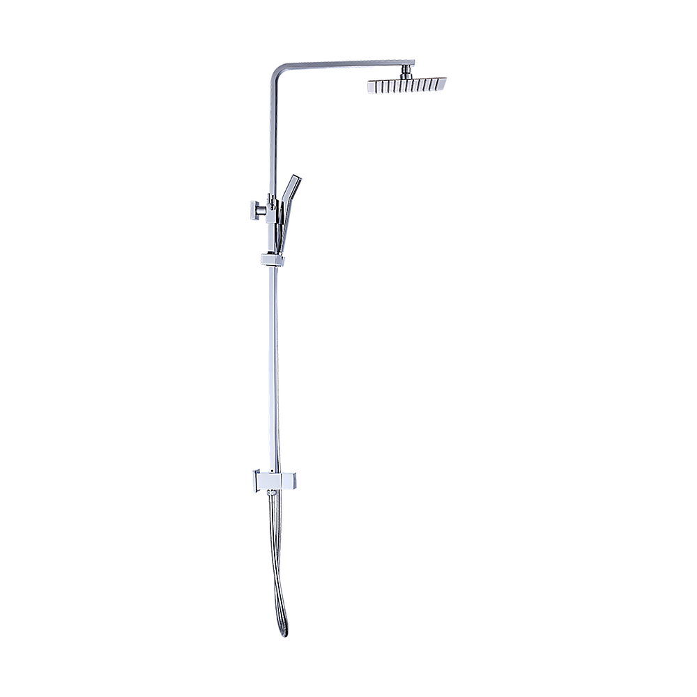WELS 8" Rain Shower Head Set Square Dual Heads Faucet High Pressure Hand Held V63-827931