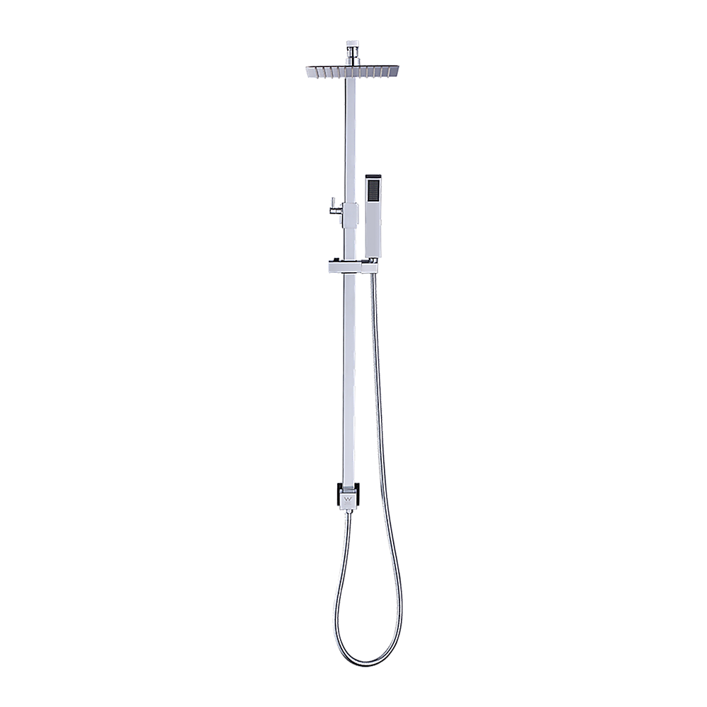 WELS 8" Rain Shower Head Set Square Dual Heads Faucet High Pressure Hand Held V63-827931