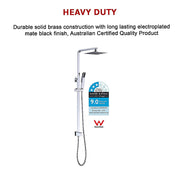 WELS 8" Rain Shower Head Set Square Dual Heads Faucet High Pressure Hand Held V63-827931