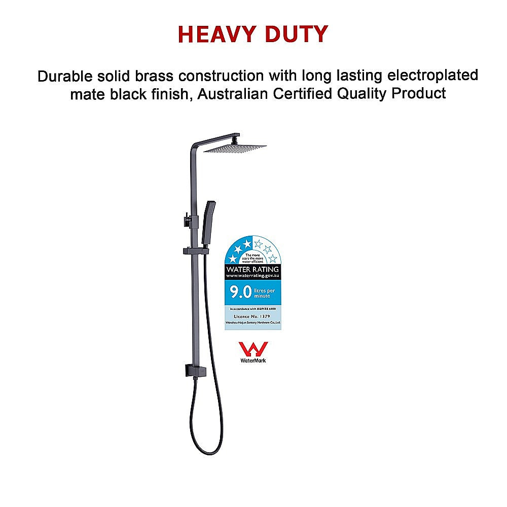 WELS 8" Rain Shower Head Set Square Dual Heads Faucet High Pressure Hand Held V63-827941