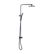 WELS 8" Rain Shower Head Set Square Dual Heads Faucet High Pressure Hand Held V63-827941
