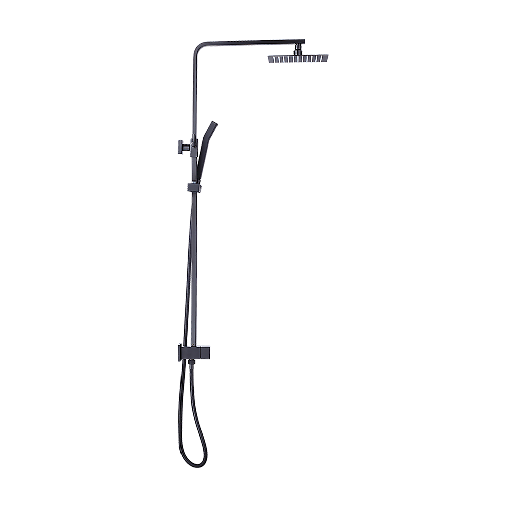 WELS 8" Rain Shower Head Set Square Dual Heads Faucet High Pressure Hand Held V63-827941