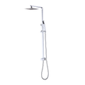 WELS 8" Rain Shower Head Set Square Dual Heads Faucet High Pressure With Mixer V63-827951